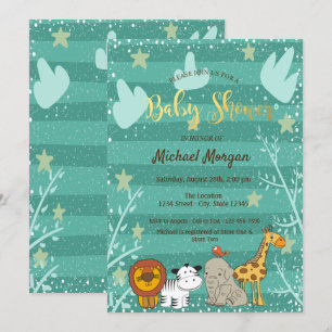 Invitation Bois mignon, Baby shower d'animaux forestiers