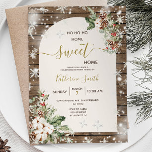 Invitation Bois Noël Fête de réchauffement ménager Accueil Sw
