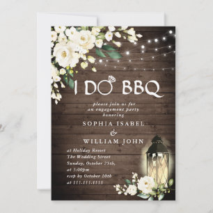 Invitation Bois & Roses Blanches & Fête de l'engagement Lante