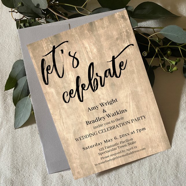 Invitation Bois rustique, célébrons la réception de mariage u (Créateur téléchargé)