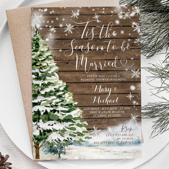 Invitation Bois rustique C'est la saison du mariage (Créateur téléchargé)
