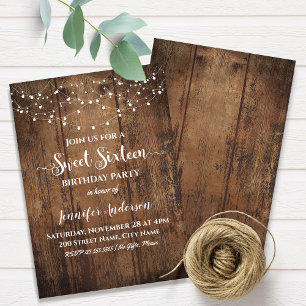 Invitation bois rustique chic