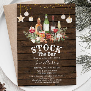 Invitation Bois Rustique Couples Douche Stock Le Bar