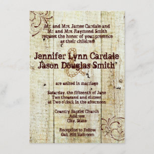 Invitation Bois rustique de grange d'invitations de mariage