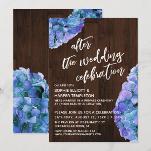 Invitation Bois rustique & Floral Après la fête Mariage