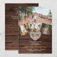 Bois rustique gravé MARIAGE de la PHOTO Coeur