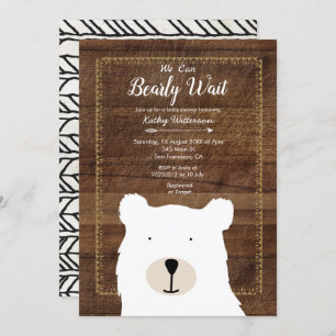 Invitation Bois rustique Nous pouvons attendre baby shower