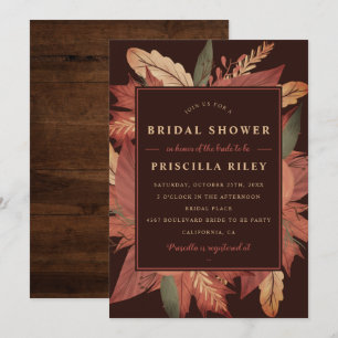 Invitation Bois rustique tombeau brun douche nuptiale