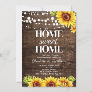 Invitation Bois Rustique Tournesol Maison Douce Maison