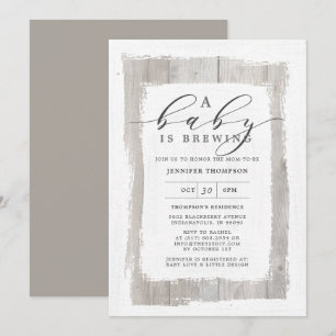 Invitation Bois rustique Un bébé brasse un Baby shower