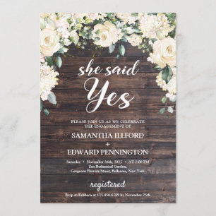Invitation Bois rustique verdure blanc rose boho elle a dit o
