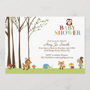 Invitation boisée de baby shower