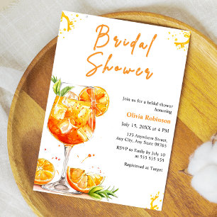 Invitation Boisson Cocktail Orange Aperol Spritz Shower de Ma