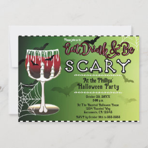 Invitation Boisson de chauve-souris os de squelette empoisonn