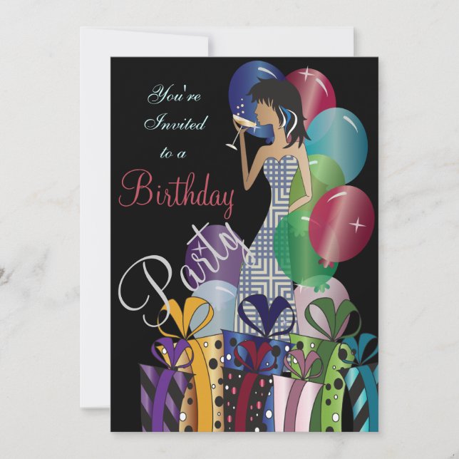 Invitation Boisson de fête pour un Anniversaire ou un Enterre (Devant)