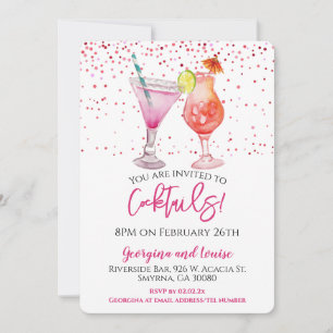 Invitation Boissons de cocktail rose pour soirée