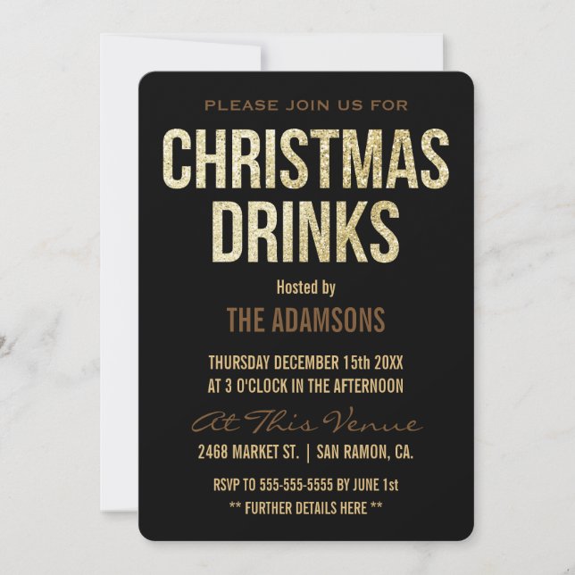Invitation Boissons de Noël pour les rennes d'Parties scintil (Devant)
