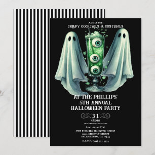Invitation Boissons et costumes effrayants Soirée Halloween f
