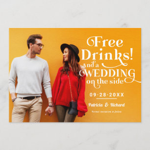 Invitation Boissons Gratuites Amusant Mariage Décontracté Enr