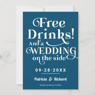 Invitation Boissons Gratuites Drôle Mariage Décontracté Enreg