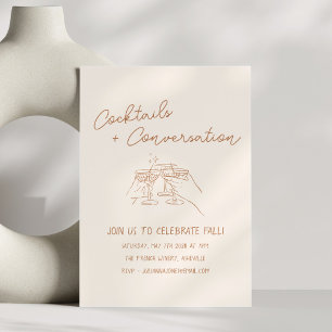 Invitation Boissons Gribouillis Manuscrits Fête d'Automne