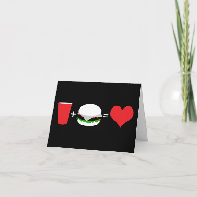 Invitation boissons + hamburgers = amour (Devant)