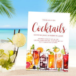 Invitation Boissons modernes pour cocktail de fête