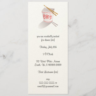 Invitation Boite à emporter du restaurant chinois