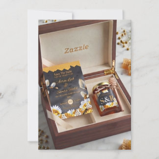 Invitation Boîte-cadeau en bois personnalisée pour mariage et