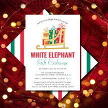 Boîte cadeau Sleigh White Elephant cadeau Exchange