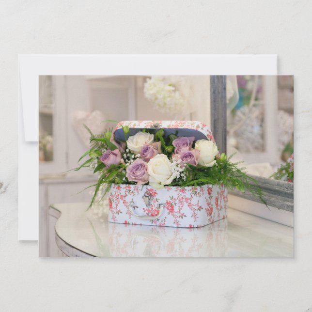 Invitation boîte cadeau vintage Flower (Devant)
