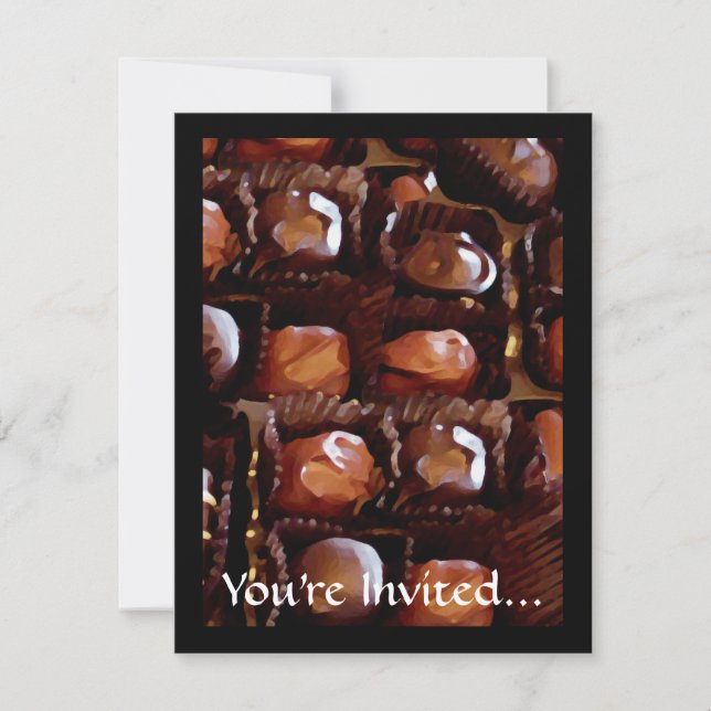 Invitation Boîte de chocolat, Chocolat-bonbon tentant (Devant)