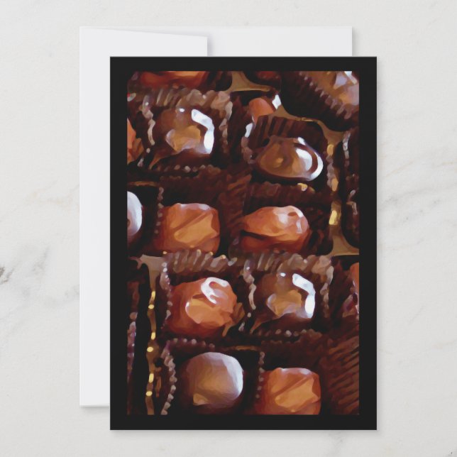 Invitation Boîte de chocolat, Chocolat-bonbon tentant (Devant)