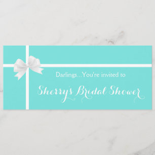 Invitation Boîte de Fête de Mariage Turquoise Moderne avec Ru