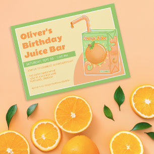 Invitation Boîte de jus d'orange Fête d'anniversaire