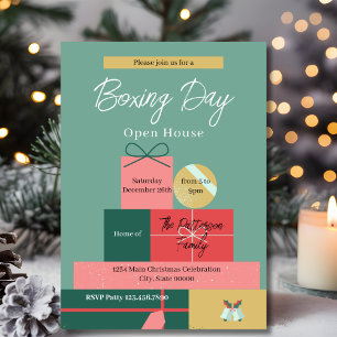 Invitation Boîtes Cadeaux Rétro Jour de Boxe Unique