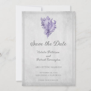 Invitation Boîtier conch violet Enregistrer l'Invitation date