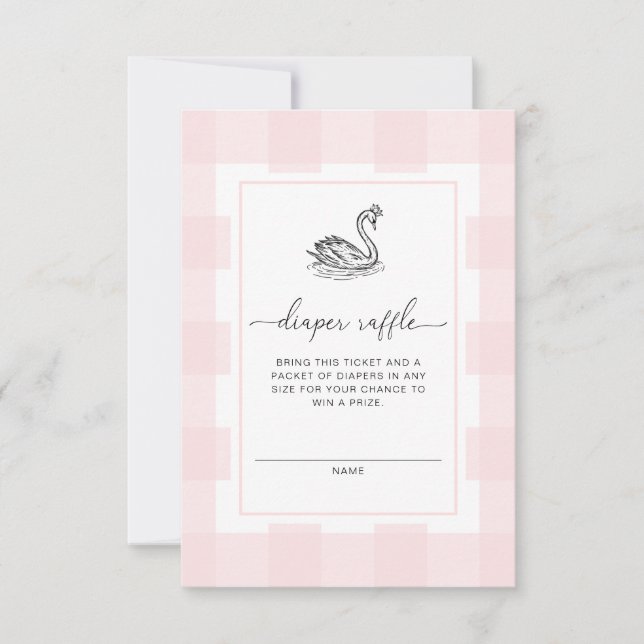 Invitation Boîtier de billet En vichy cuir rose (Devant)