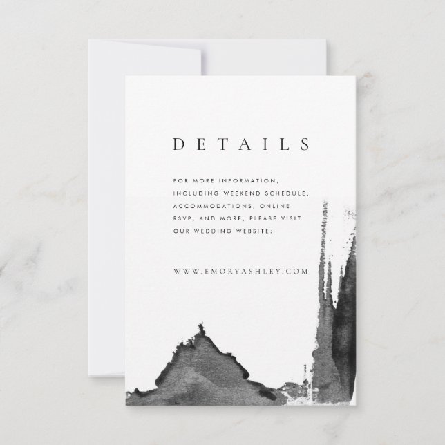 Invitation Boîtier de détail moderne noir + blanc Mariage d'e (Devant)