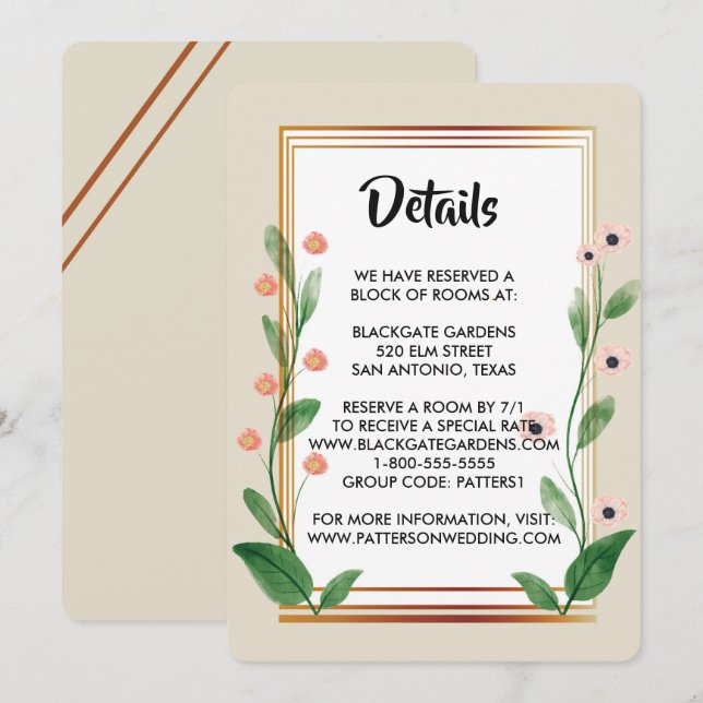 Invitation Boîtier élégant et classique (Devant / Derrière)