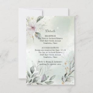 Invitation Boîtier Mariage vert et or Insertion