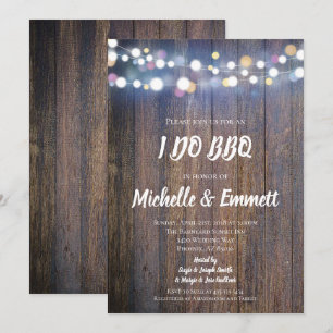 Invitation Bokeh rustique allume le bois de pays que JE FAIS