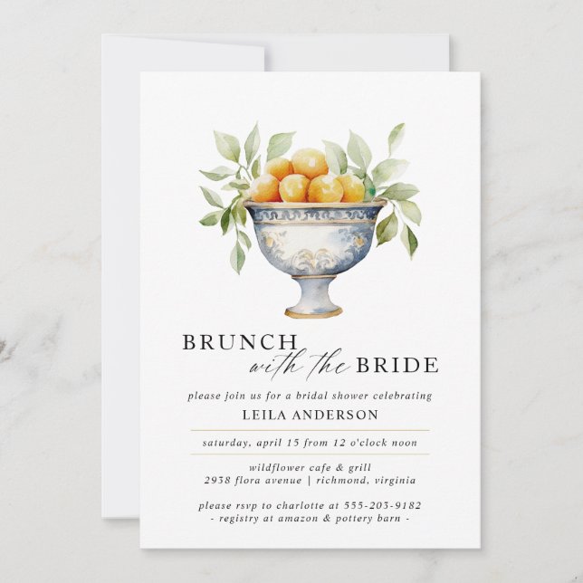 Invitation Bol de fruits | Jolie Fête des mariées de Brunch m (Devant)
