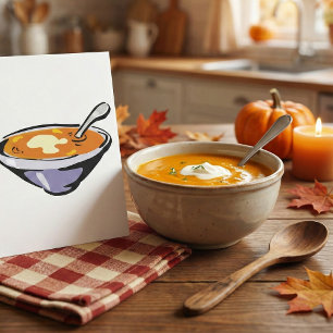 Invitation Bol de soupe aux tomates avec cuillère