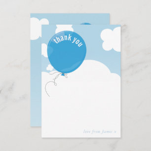 Invitation BOLD BALLOON mignon merci note ciel bleu