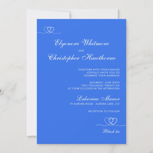 Invitation Bold Blue Modern Chic Mix and Match Wedding (Devant)