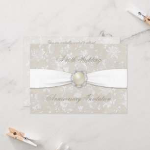 Invitation Bold Damask 30th Mariage Anniversary 5x7 Invitatio