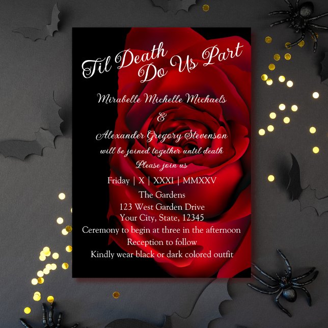 Invitation Bold Goth Moody "Jusqu'à ce que la mort nous sépar (Créateur téléchargé)