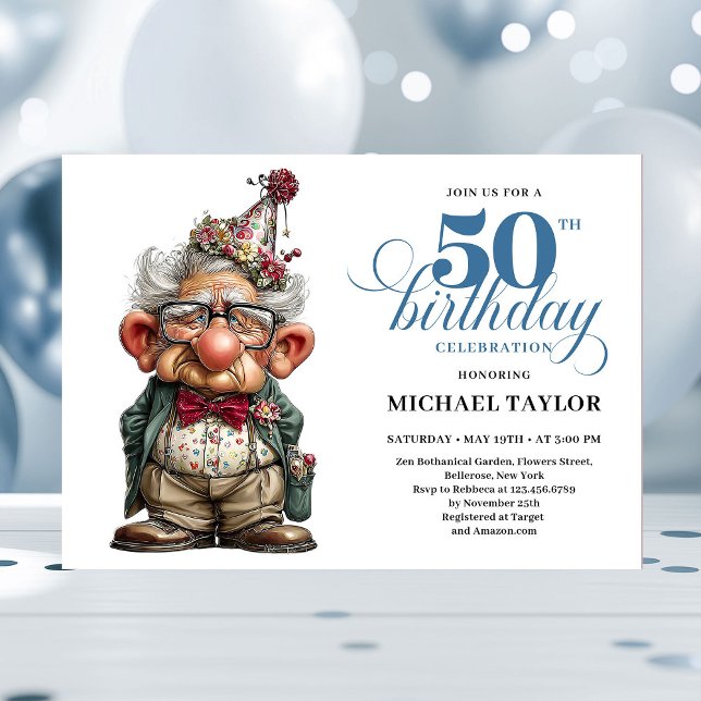 Invitation Bold Humor Man 50 Year Birthday Party Invite (Bold Humor Man 50 Year Birthday Party Invite)