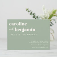 Bold Sage Green Chic Mariage moderne RSVP en ligne